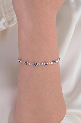 دستبند نقره آبی زنانه 925 عیار Tmt Silver - کد 848823202