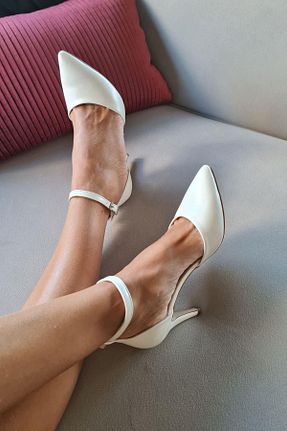 کفش مجلسی سفید زنانه پاشنه نازک Topukla Footwear - کد 848843535