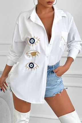 پیراهن سفید زنانه Relaxed Amorti - کد 847840418
