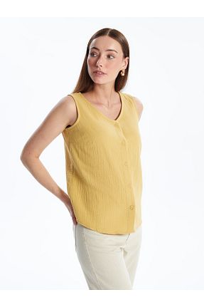 بلوز زرد زنانه چاپی LC Waikiki - کد 848878198