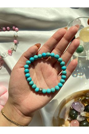 دستبند جواهر آبی زنانه سنگ طبیعی Wisevelya - کد 848895032