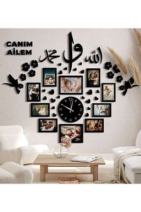 ساعت دیواری مشکی 150 x 150 HomeRossa - کد 292905012
