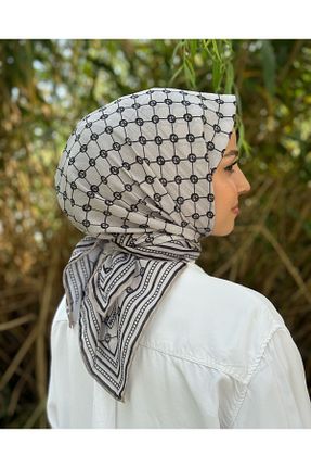دستمال گردن طوسی زنانه پنبه ای MONOOR - کد 849042990
