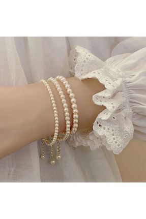 دستبند جواهر سفید زنانه مروارید MODAMAYS - کد 849039865