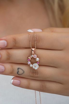 گردنبند نقره صورتی زنانه 925 عیار NEREZE - کد 849065750
