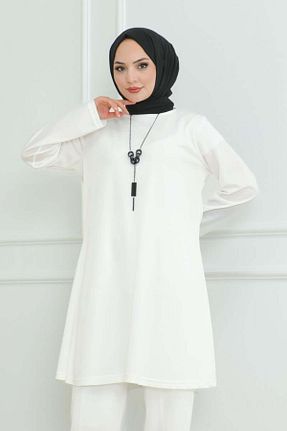 ست بالاتنه و پائین تنه حجاب سفید زنانه گشاد modapinhan - کد 849066047
