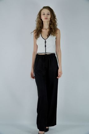 شلوار مشکی زنانه کتان Butik - کد 849068833