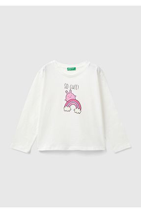 تیشرت سفید بچه گانه رگولار United Colors of Benetton - کد 849109884
