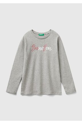 تیشرت طوسی بچه گانه رگولار United Colors of Benetton - کد 849109507