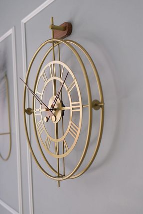 ساعت دیواری طلائی 50 * 75 MetaQuartz Aksesuar - کد 848783287