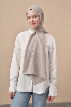 شال طوسی زنانه پنبه ای ARMANDA - کد 849125571