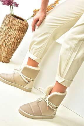 بوت / نیم بوت قهوه ای زنانه پارچه ای Fox Shoes - کد 353635954