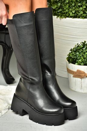 چکمه مشکی زنانه چرم مصنوعی Fox Shoes - کد 780604578