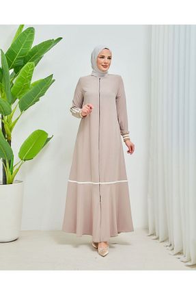 کلاه و ابایا بژ زنانه بافتنی Ala Ferace - کد 779746723