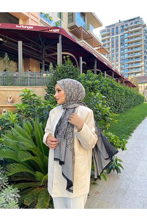شال مشکی زنانه ابریشم Scarf - کد 849135267