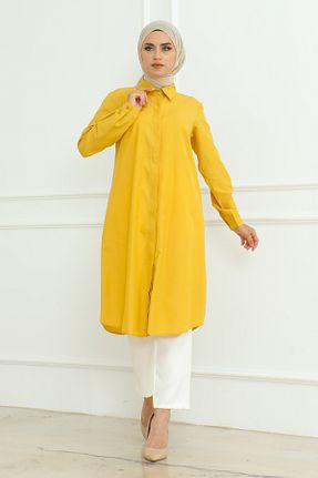 تونیک حجاب زرد زنانه پنبه پلی استر Eliva - کد 848895298