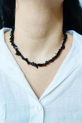 گردنبند جواهر مشکی زنانه سنگ Armis - کد 238122853