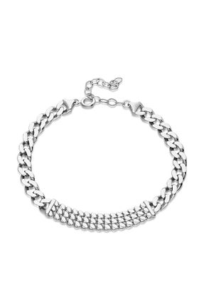 دستبند نقره طلائی زنانه 925 عیار nevamkuyumculuk - کد 849038221