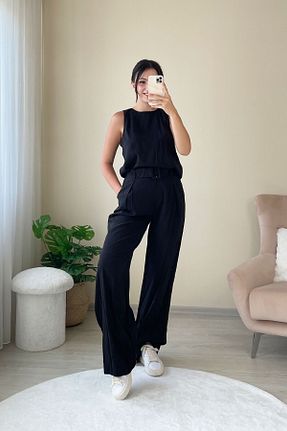 ست بالاتنه و پائین تنه مشکی زنانه بافتنی KAIZENCO - کد 848924403