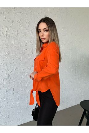 پیراهن نارنجی زنانه اسلیم فیت BAJAR - کد 833004371