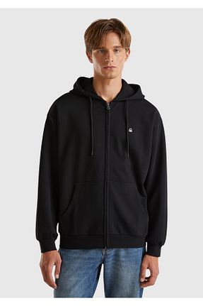 سوئیشرت مشکی مردانه ساده United Colors of Benetton - کد 848760432