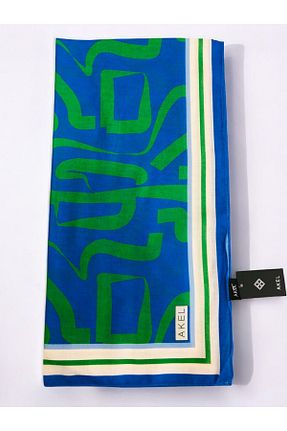 روسری آبی پلی استر Akel - کد 848791236