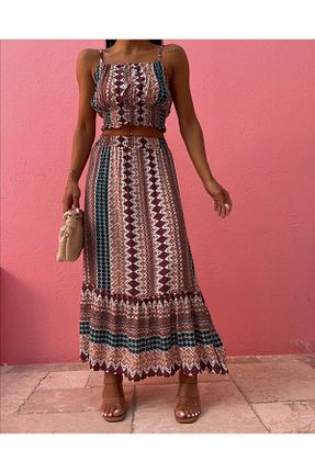 ست بالاتنه و پائین تنه رنگی زنانه بافتنی Sobe Wholesale - کد 848787538