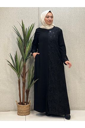 ابایا مشکی زنانه پنبه (نخی) بافتنی سایز بزرگ نازک کد 706509937