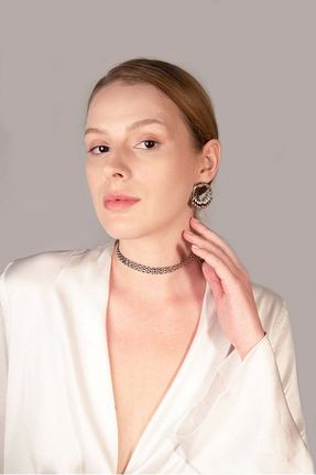 گردنبند جواهر بژ زنانه روکش نقره Stelart - کد 848839487