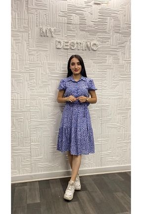 لباس آبی زنانه بافتنی My Destino - کد 844848342