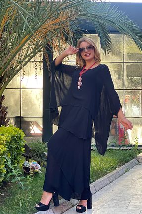 ست بالاتنه و پائین تنه مشکی زنانه بافتنی Saklı Butik - کد 848835083