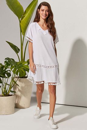 تونیک سفید زنانه بافتنی White By Nature - کد 332025674