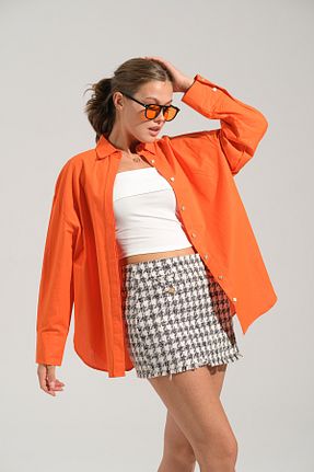 پیراهن نارنجی زنانه اورسایز thepery - کد 848866588