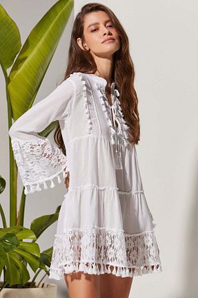 تونیک سفید زنانه بافتنی White By Nature - کد 332040011