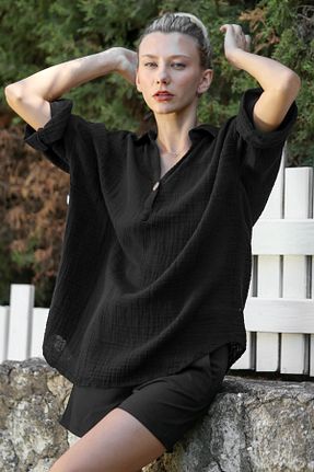 بلوز مشکی زنانه ساده Chiccy - کد 848896739