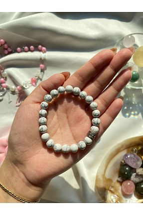 دستبند جواهر سفید زنانه سنگ طبیعی Wisevelya - کد 849002357