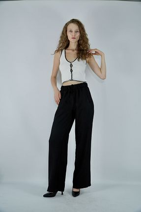 شلوار مشکی زنانه کتان Butik - کد 849068833