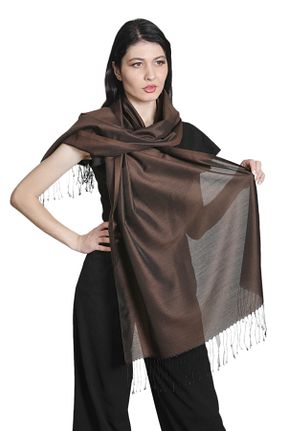 شال قهوه ای زنانه ابریشم Mystic - کد 849064915