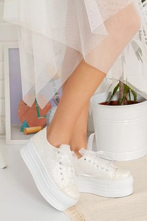 کفش مجلسی سفید زنانه چرم مصنوعی Akçetin Moda - کد 849102147