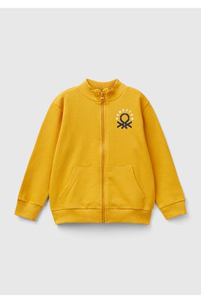 سوئیشرت زرد بچه گانه چاپی United Colors of Benetton - کد 849110666