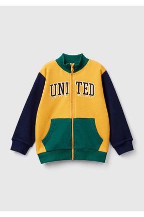 سوئیشرت زرد بچه گانه چاپی United Colors of Benetton - کد 849110509