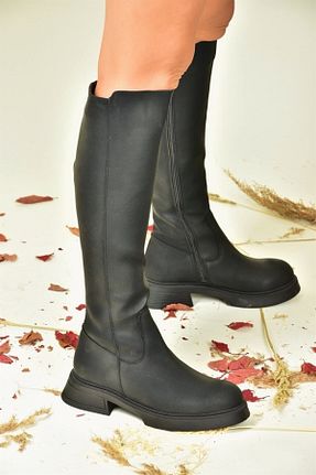 چکمه مشکی زنانه چرم مصنوعی Fox Shoes - کد 353761918