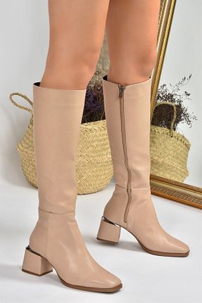 چکمه بژ زنانه چرم مصنوعی Fox Shoes - کد 144942943