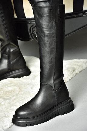 چکمه مشکی زنانه چرم مصنوعی Fox Shoes - کد 775710084