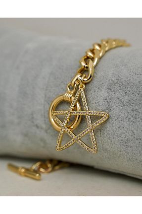 دستبند استیل (فولاد) طلائی زنانه استیل (فولاد) miaroza - کد 849137422