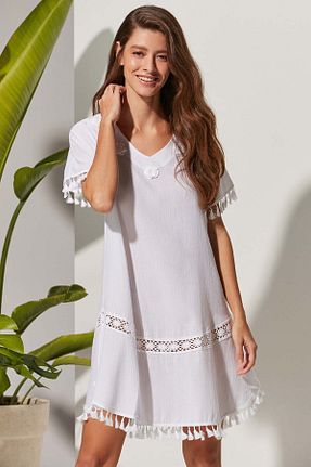 تونیک سفید زنانه بافتنی White By Nature - کد 332025674