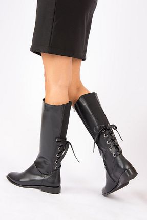 چکمه مشکی زنانه چرم مصنوعی Fox Shoes - کد 31638966