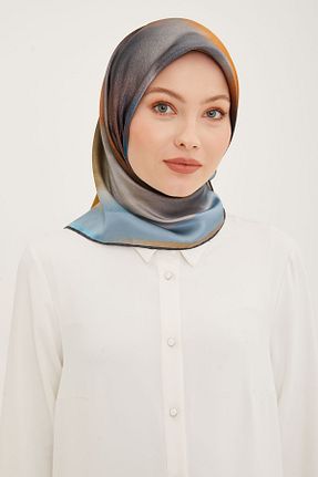 روسری نارنجی کرپ ساتن ابریشم Armine - کد 813892552