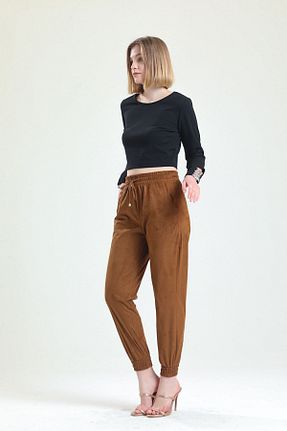 شلوار حجاب قهوه ای زنانه پلی استر Sense - کد 655674206