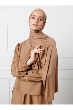 روسری قهوه ای پنبه ای Saless - کد 59090549